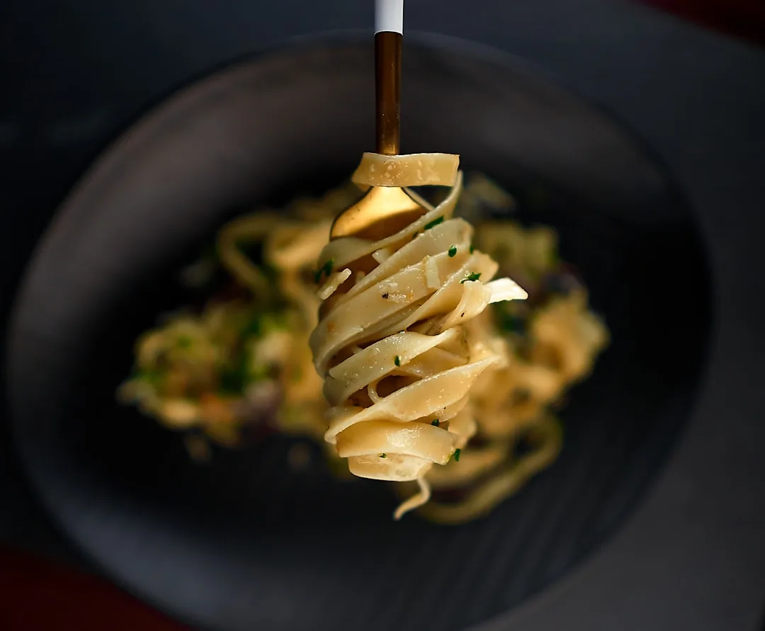 Seafood risotto, plated