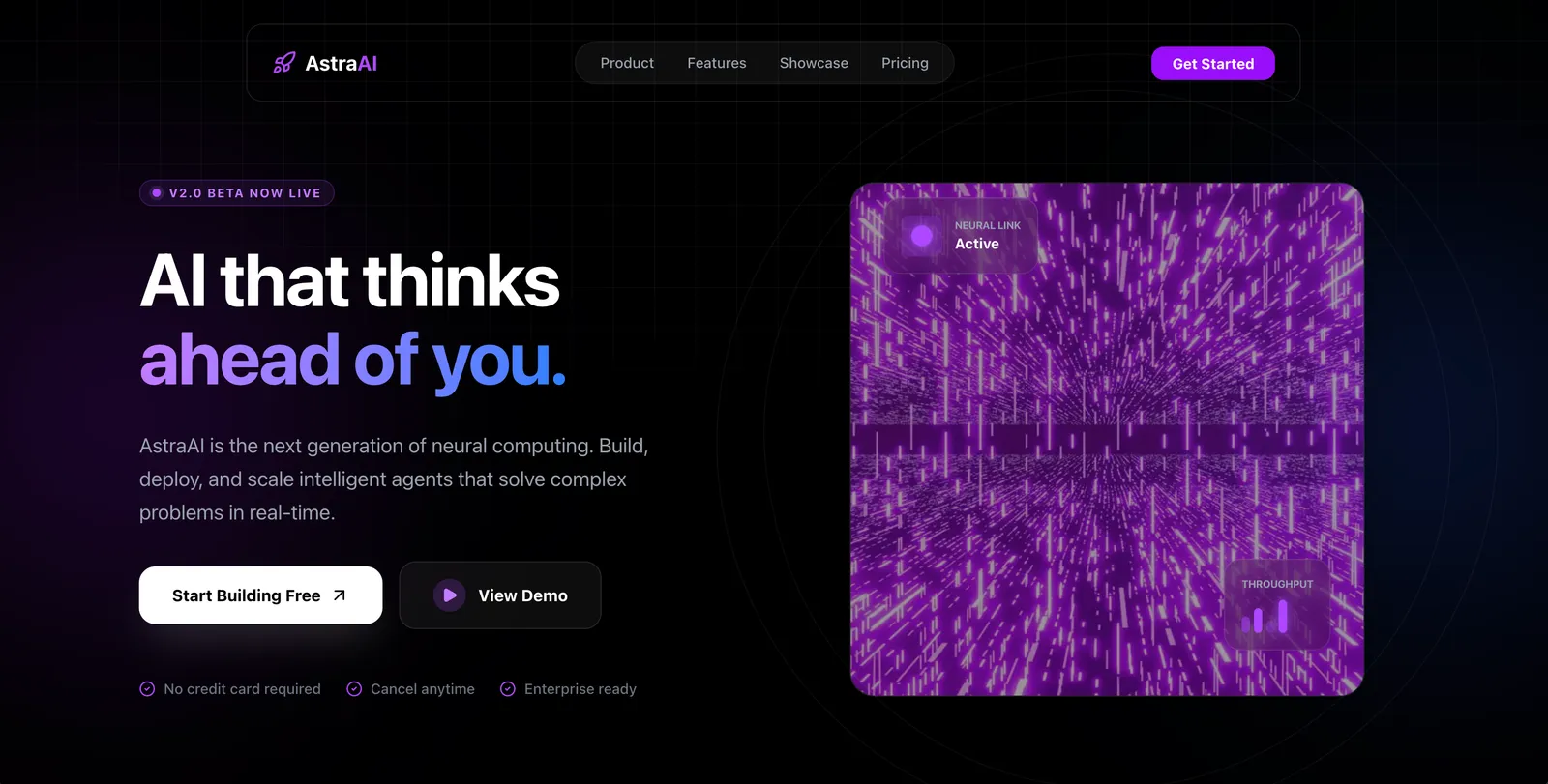 A landing page built with Looops
