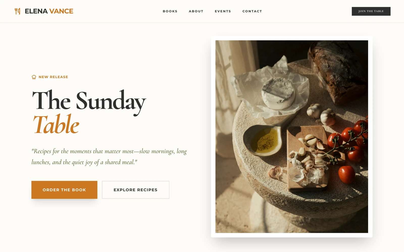 Cookbook Author Website Template preview