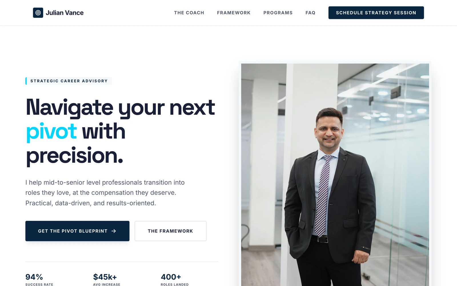 Career Coach Website Template preview