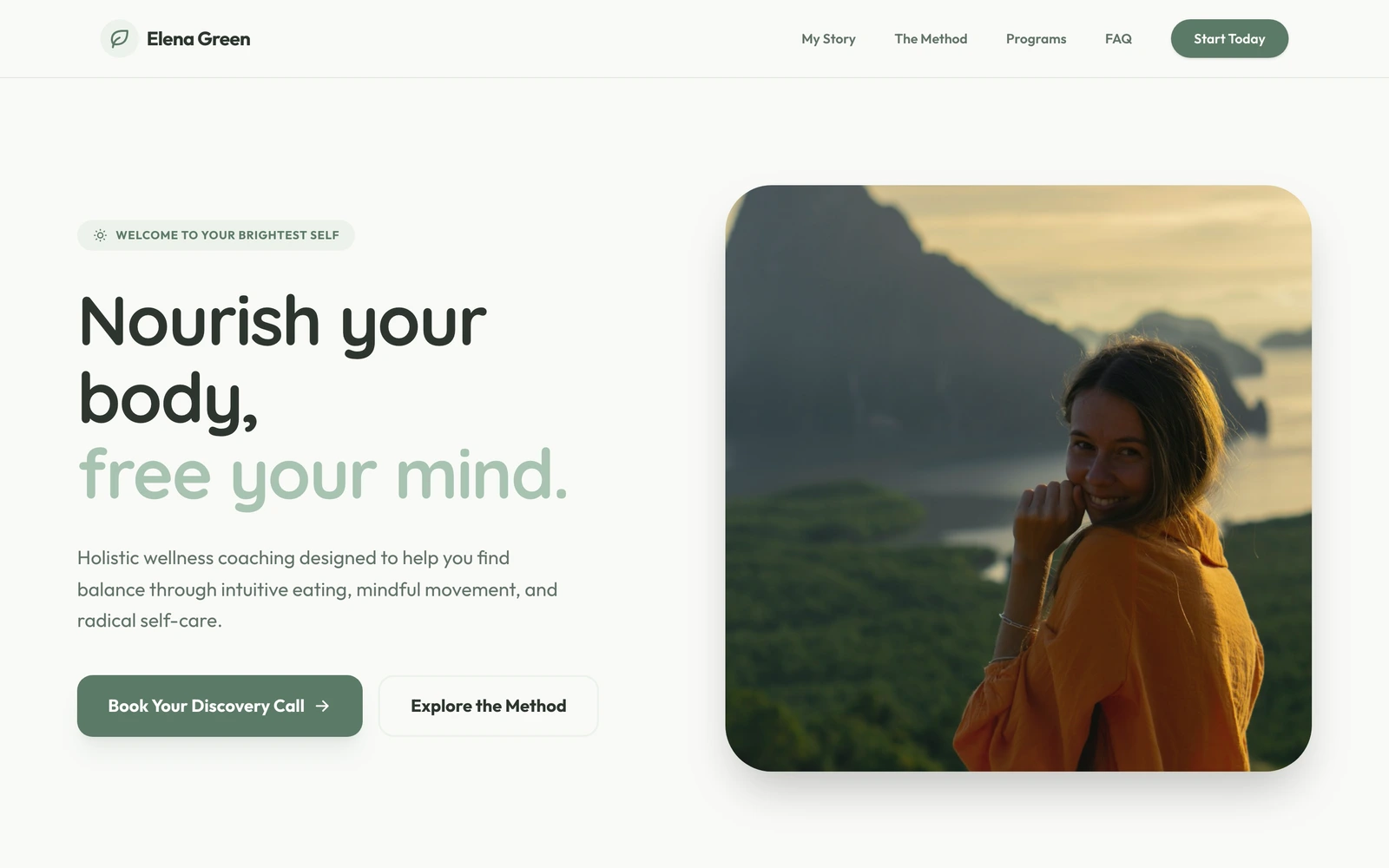 Health and Wellness Coach Website Template preview