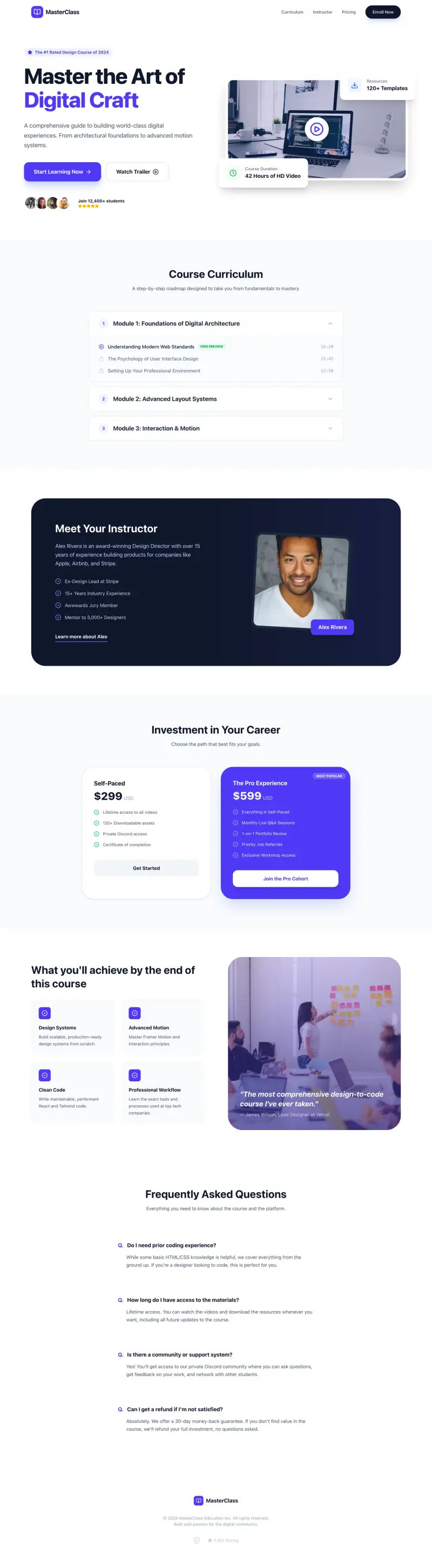 Course Landing Page Builder, built with Looops
