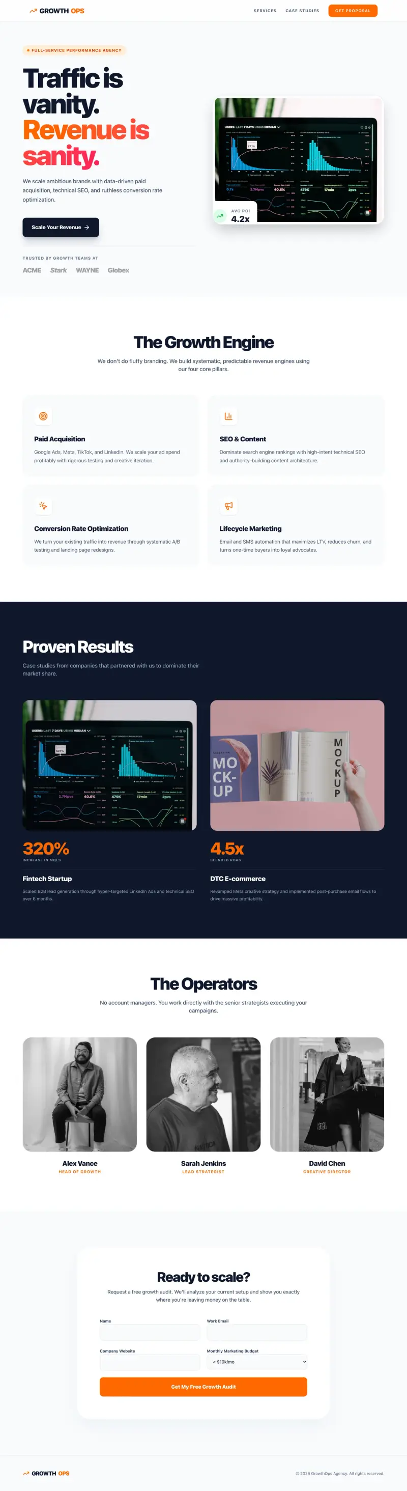 Digital Marketing Landing Page Builder, built with Looops
