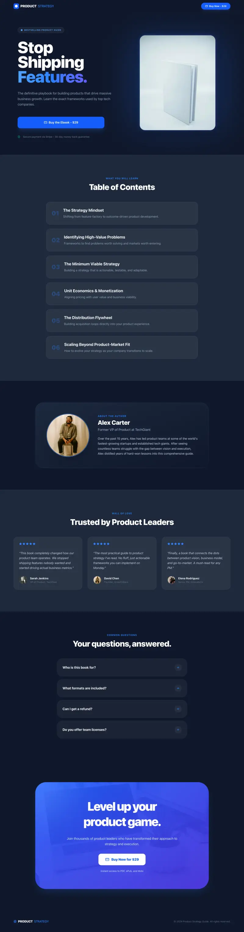Ebook Landing Page Builder, built with Looops