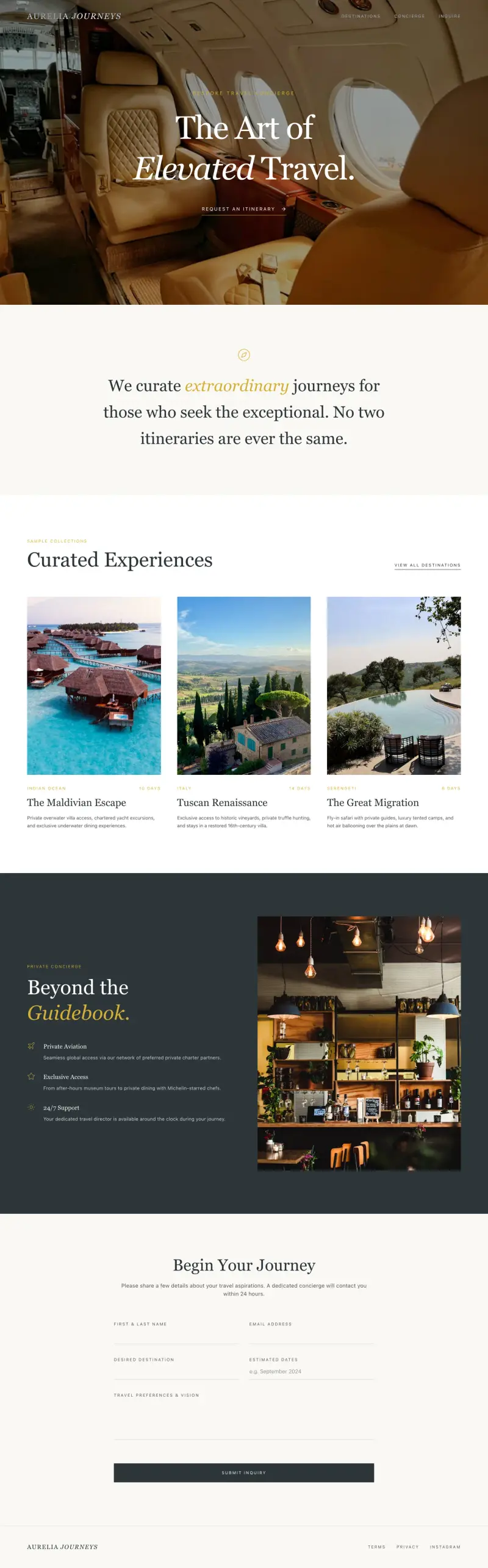 Travel Agency Landing Page Builder, built with Looops
