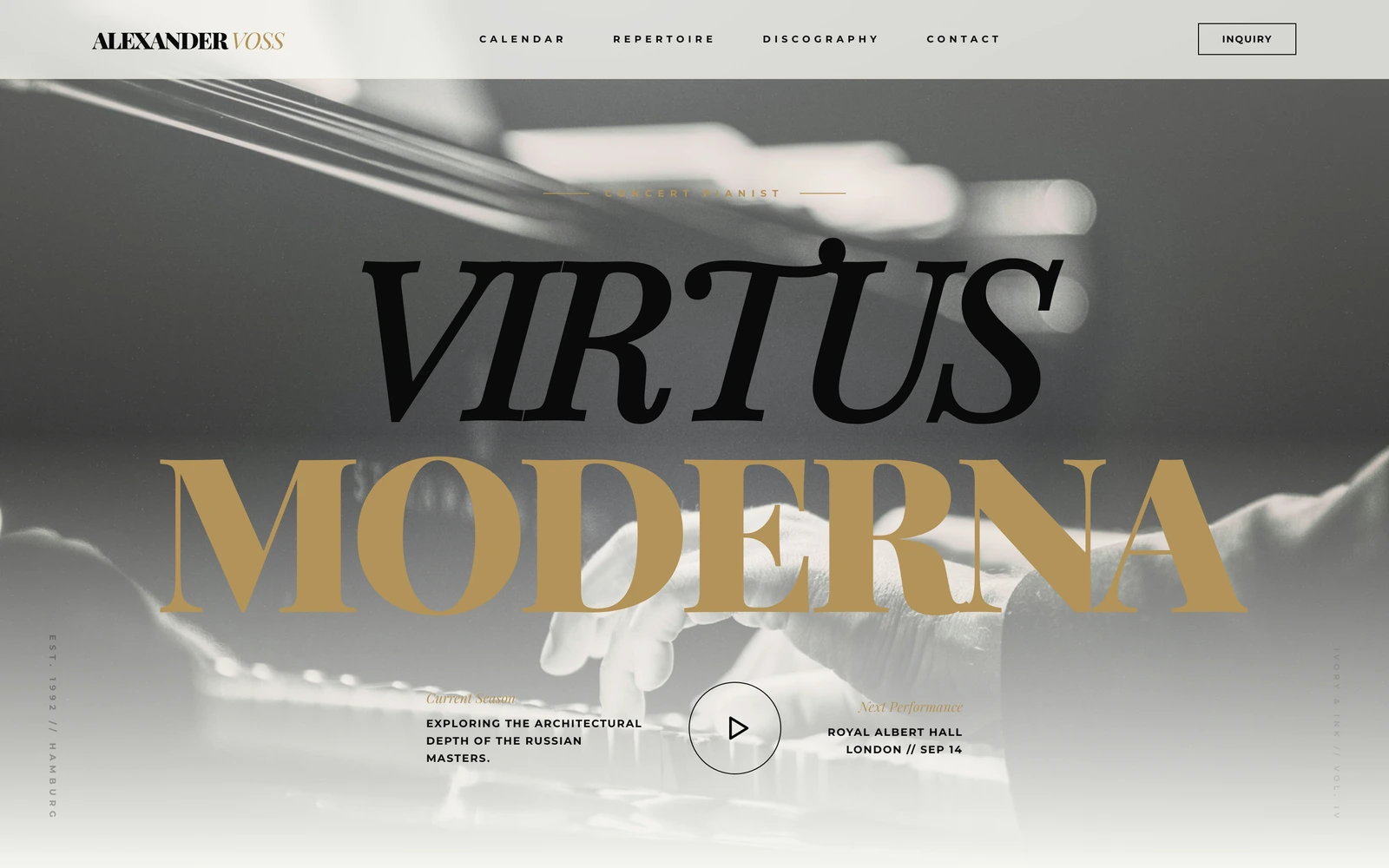 Concert Pianist Website Template preview
