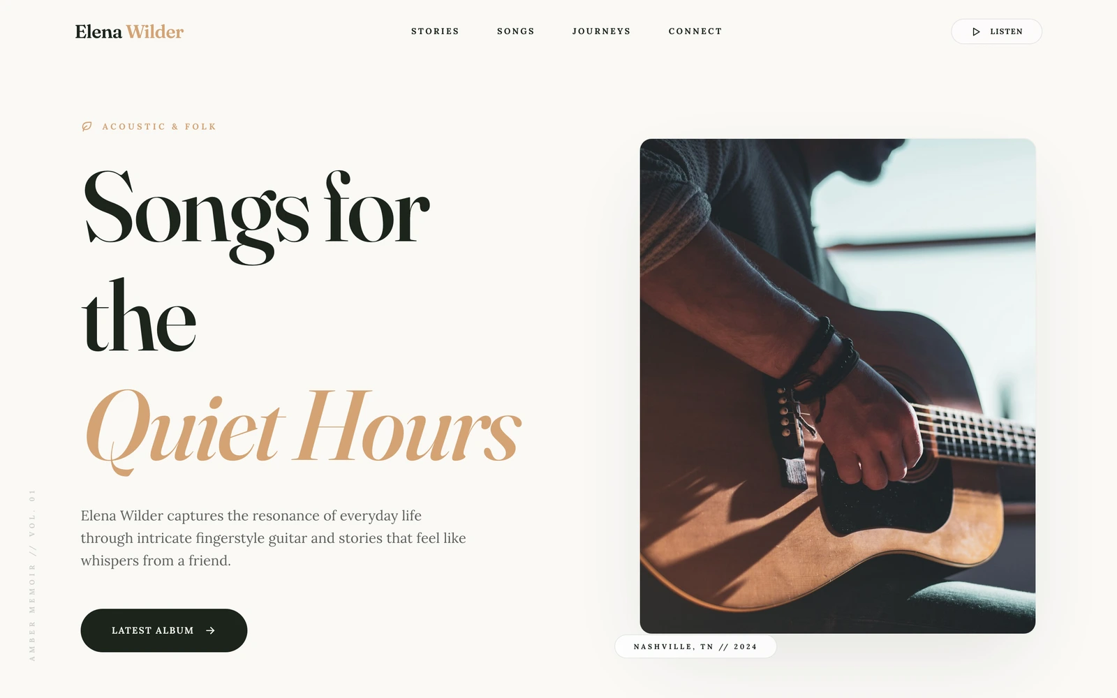 Singer-Songwriter Website Template preview
