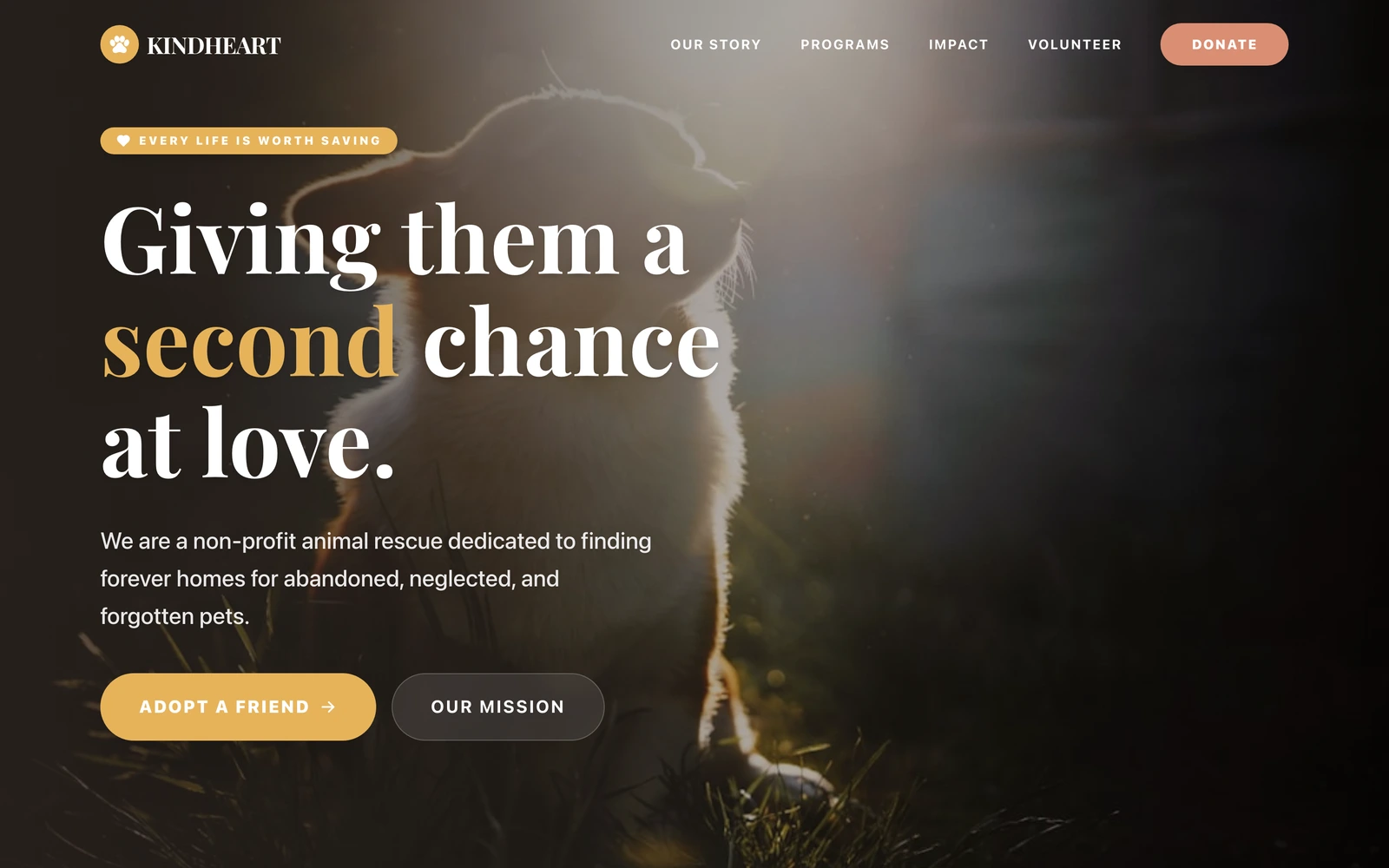 Animal Rescue Website Template preview