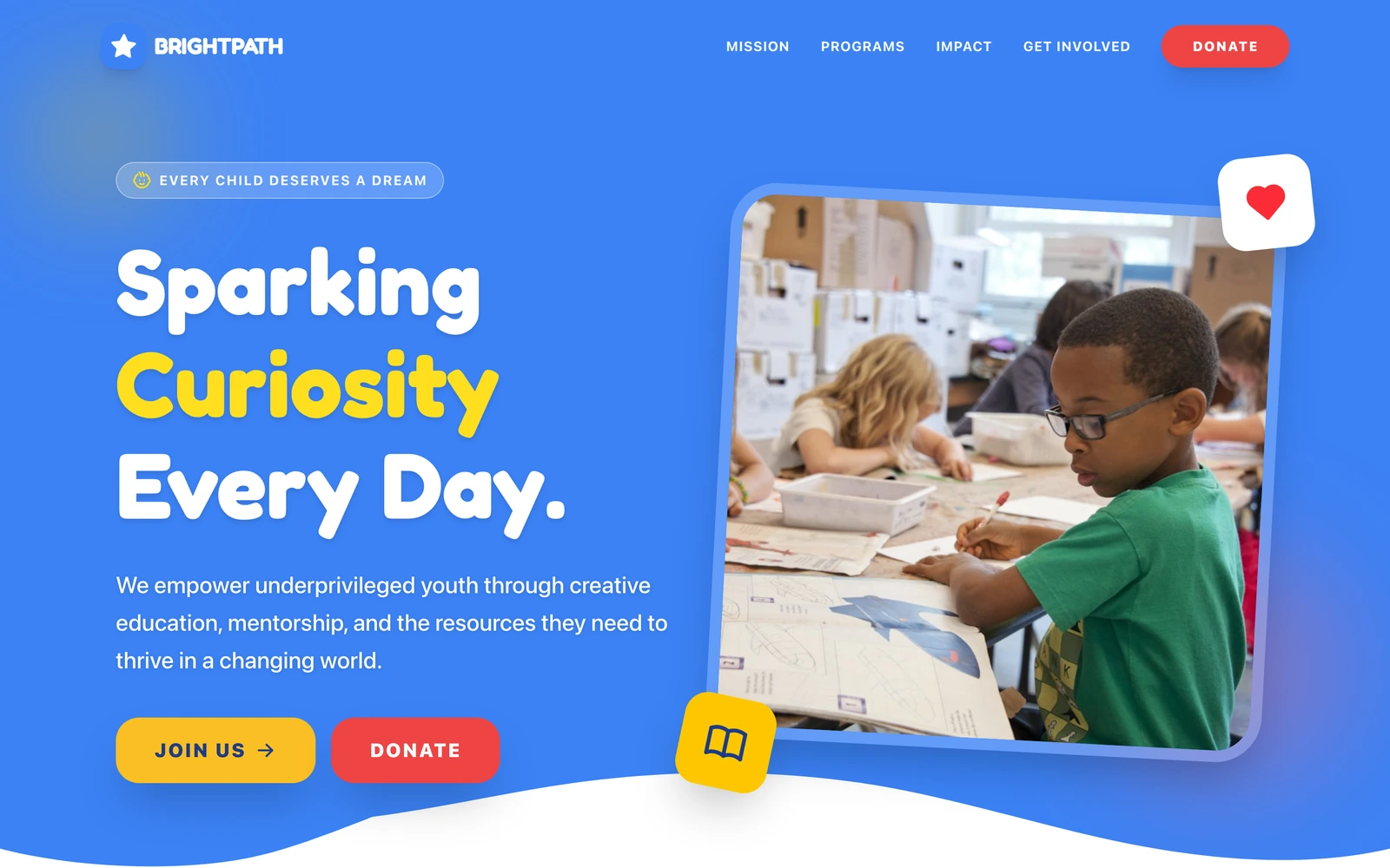 Education Charity Website Template preview