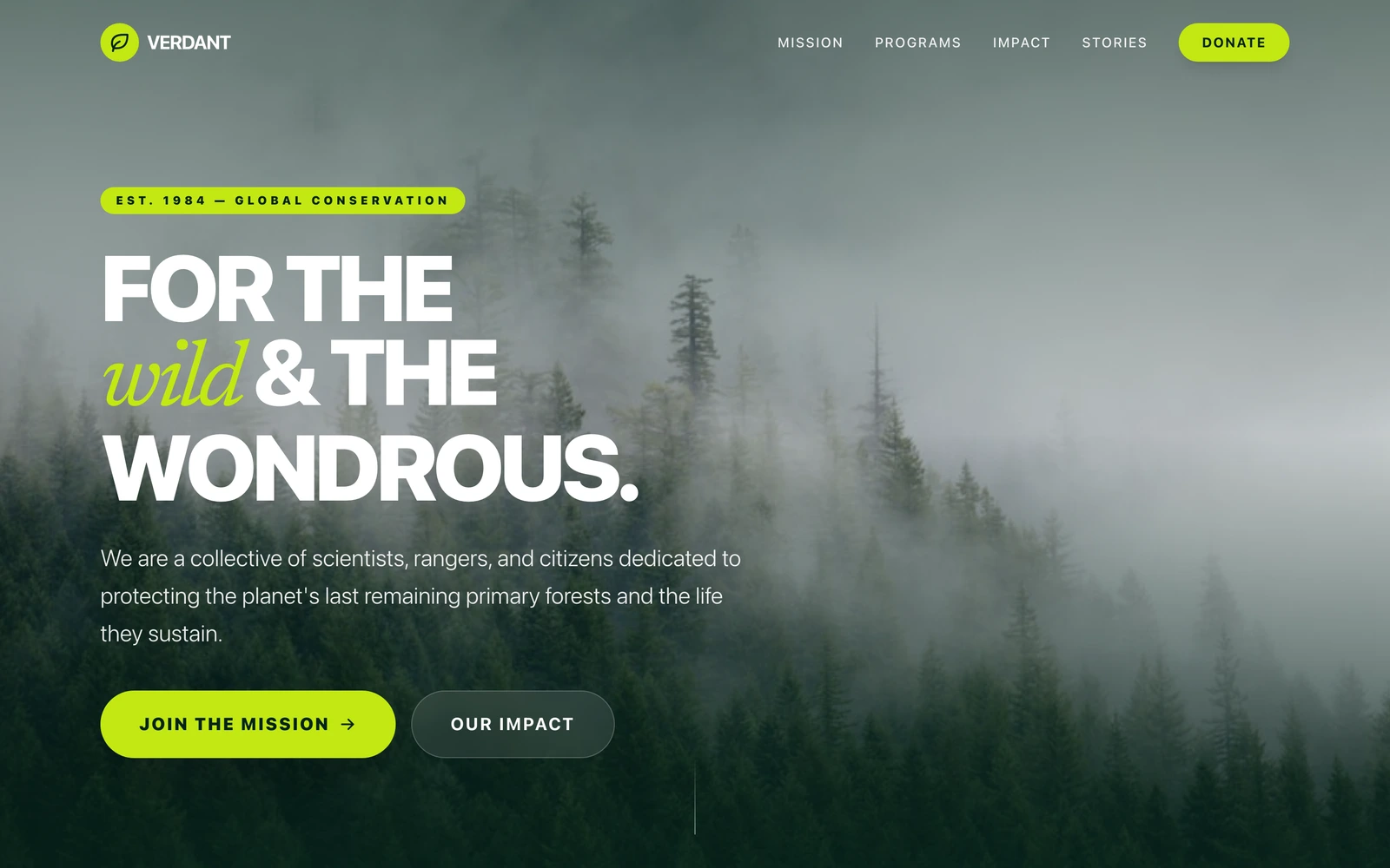 Environmental Conservation Website Template preview