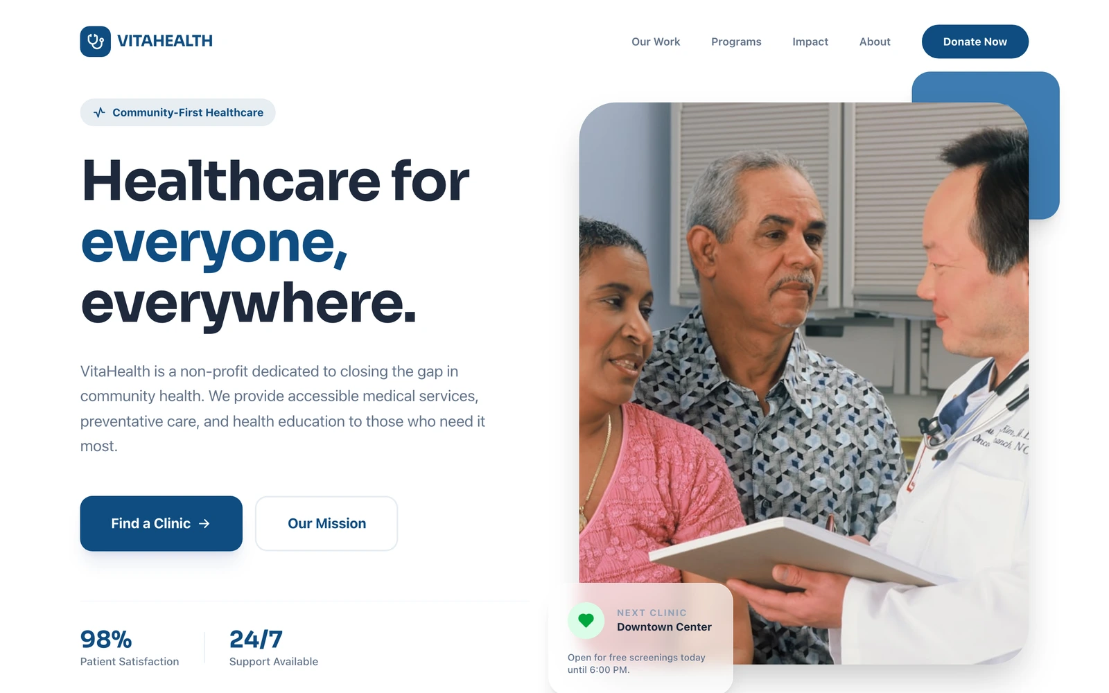 Community Health Nonprofit Website Template preview
