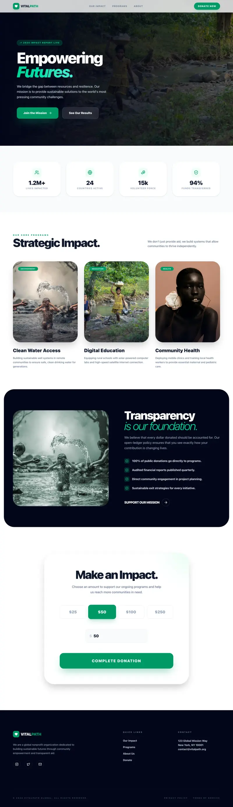 Nonprofit Website Builder, built with Looops