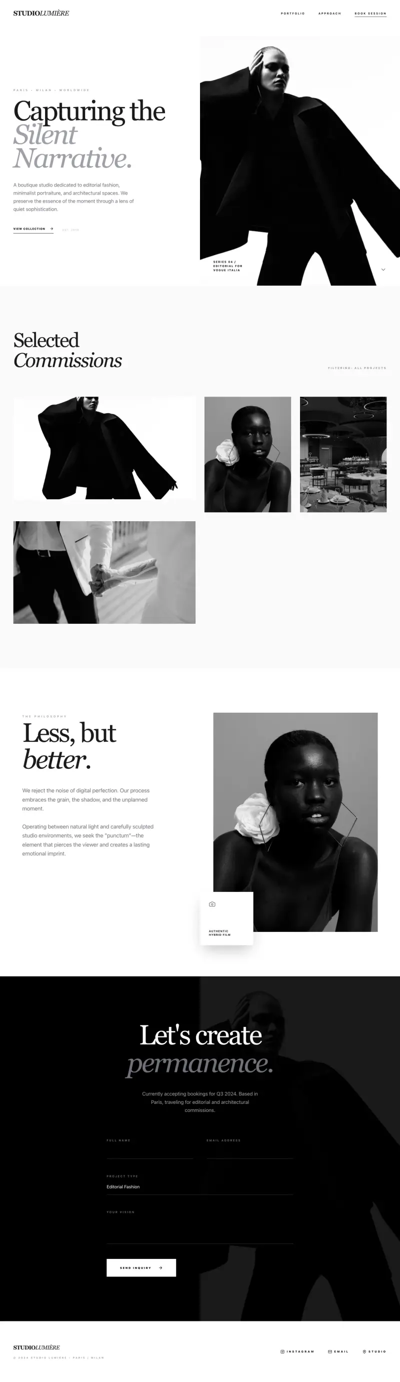Photography Landing Page Builder, built with Looops