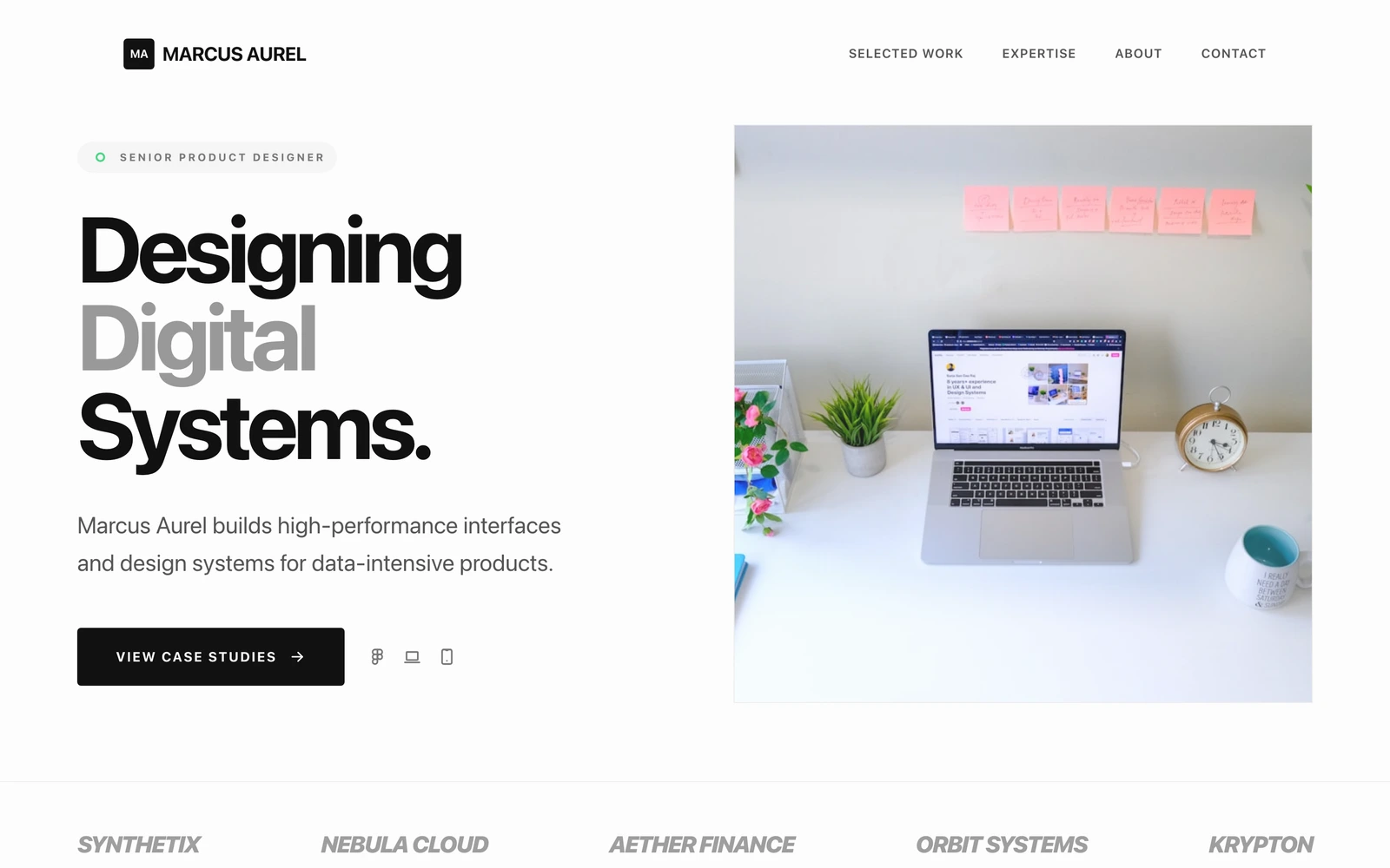 UX/UI Designer Portfolio Website Template preview