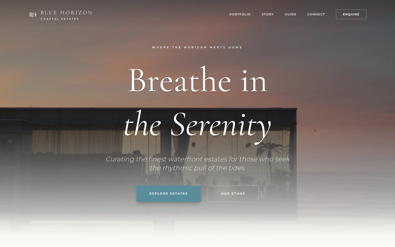 Waterfront Property Website Template preview