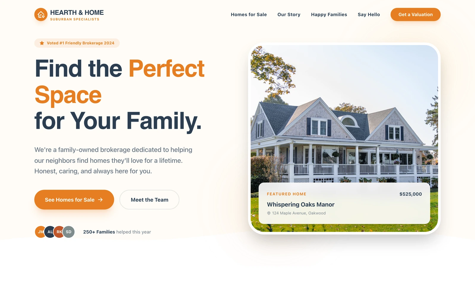 Family Real Estate Agent Website Template preview