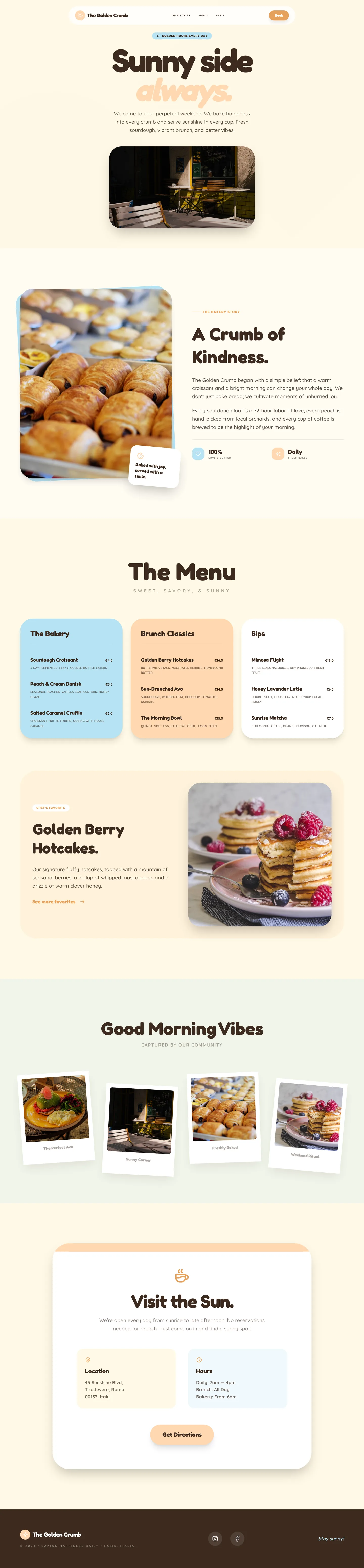 Brunch & bakery website template
