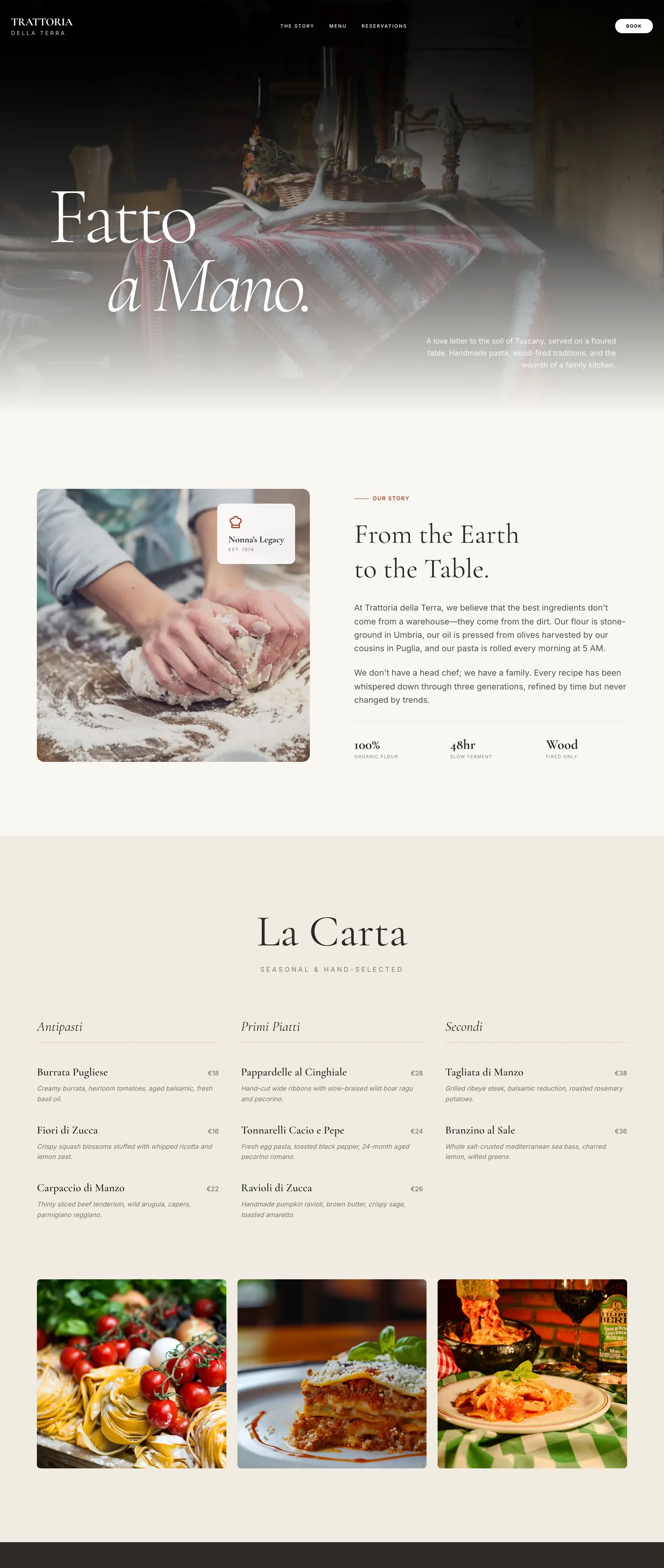 Italian trattoria website template