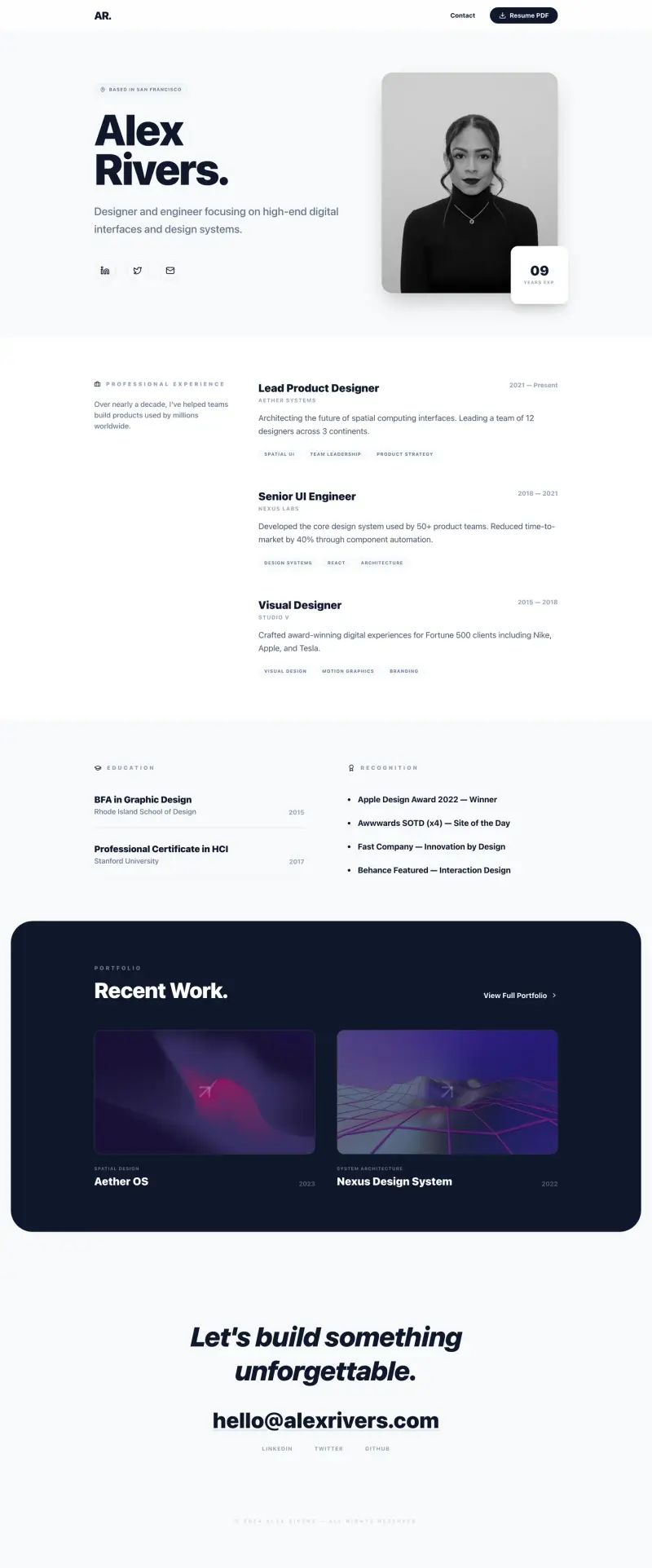 Personal Website Builder, built with Looops