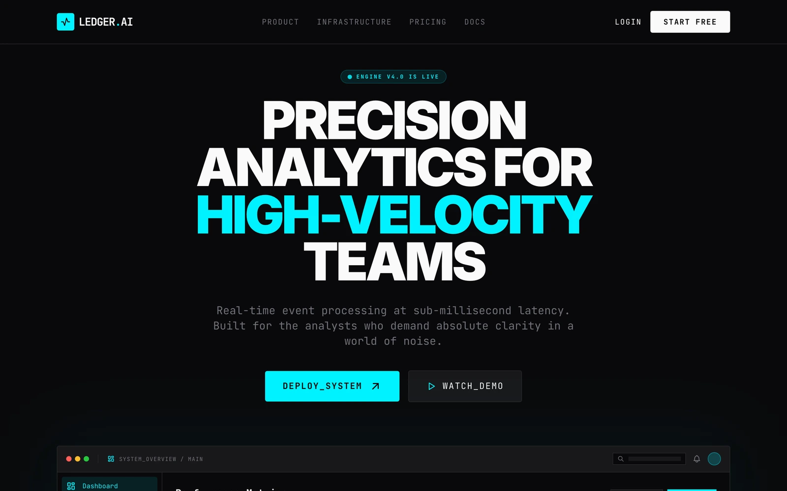 Analytics Platform Website Template preview