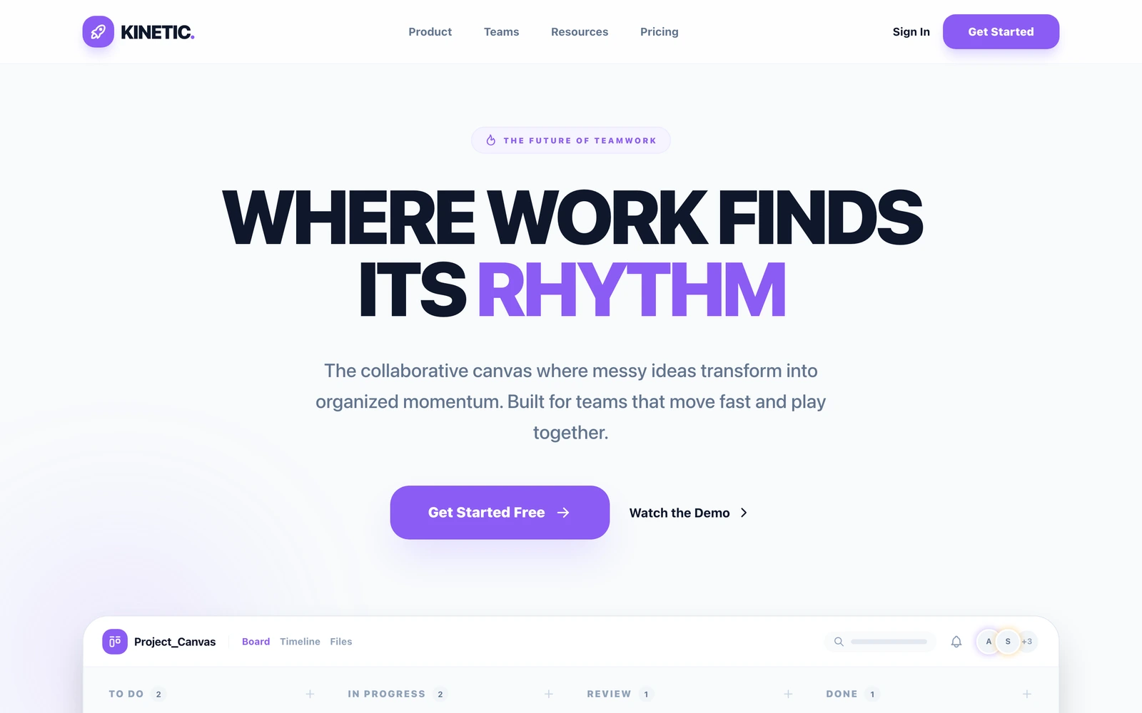 Team Collaboration Tool Website Template preview
