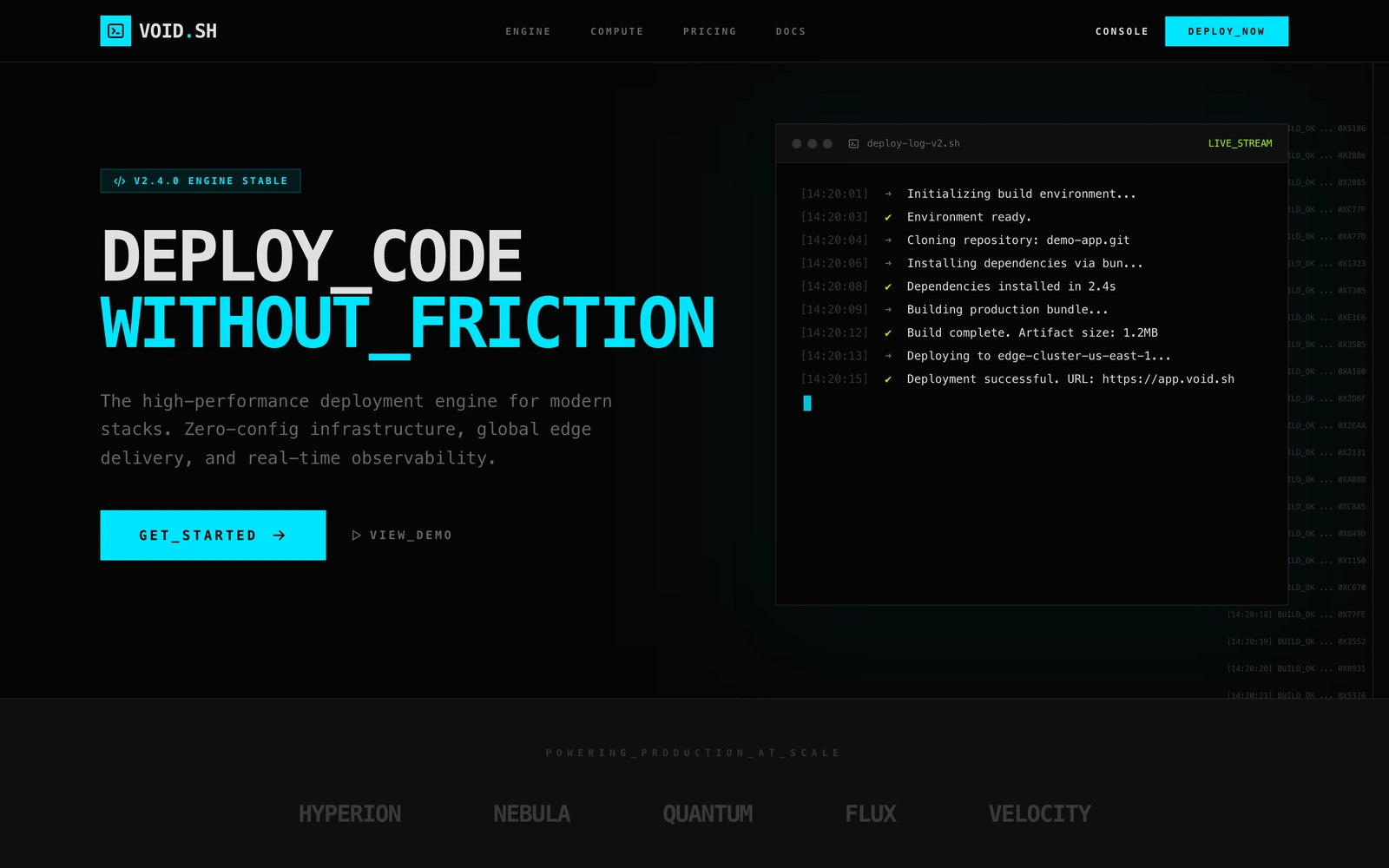 Developer Tool Website Template preview