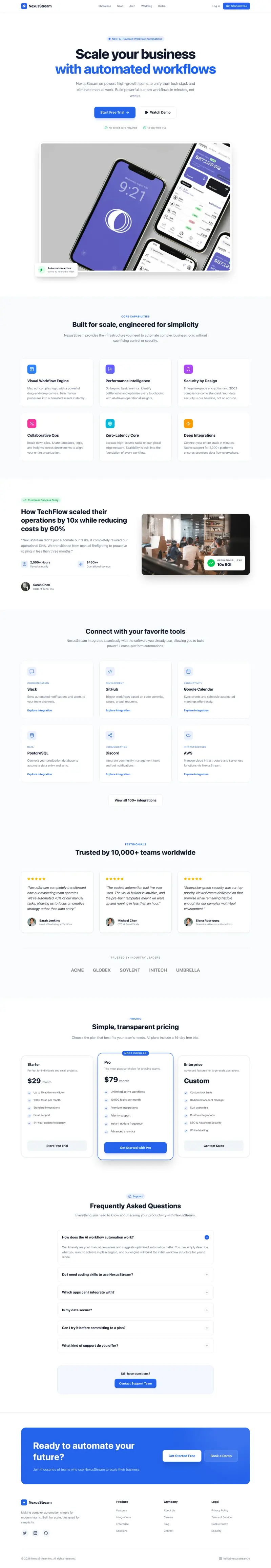 SaaS Landing Page Builder, built with Looops