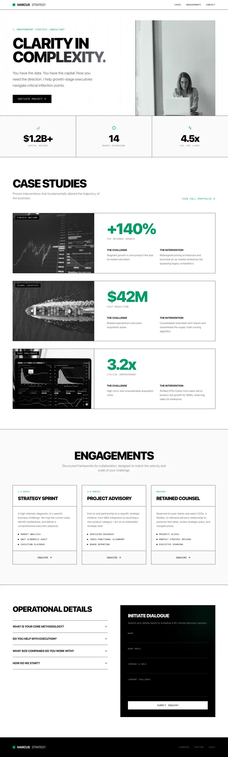 Consultant Landing Page Builder, built with Looops