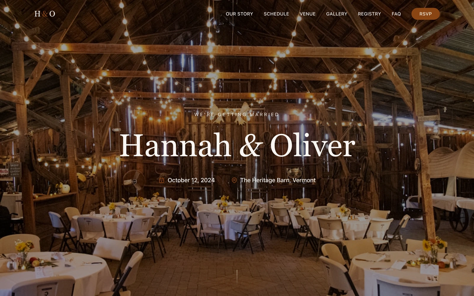 Rustic Wedding Website Template preview