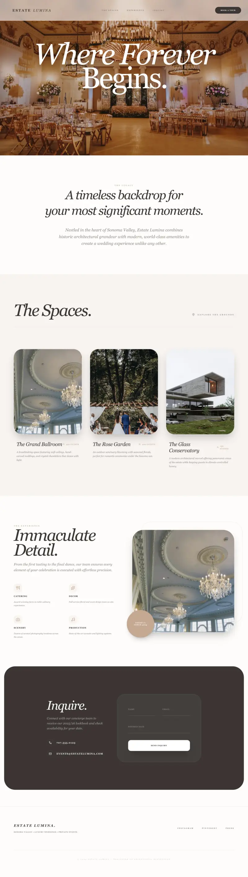 Wedding Venue Website Builder, built with Looops