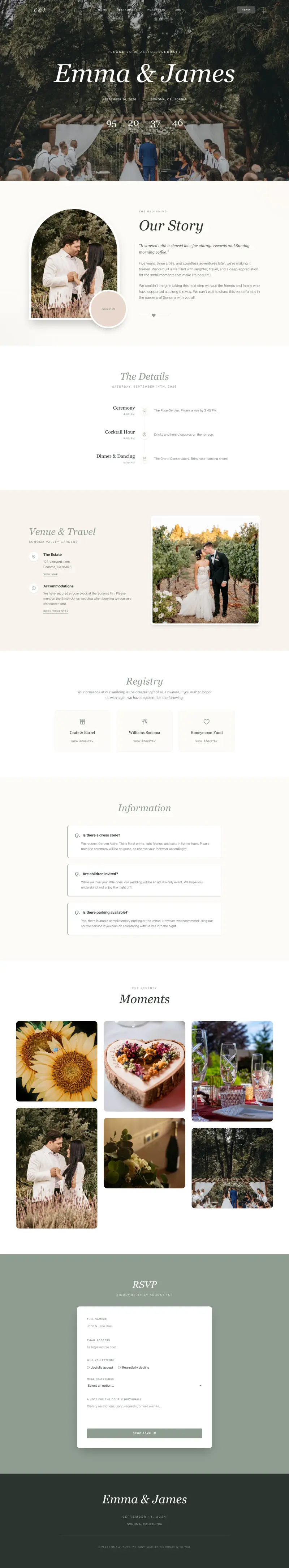 Wedding Website Builder, built with Looops