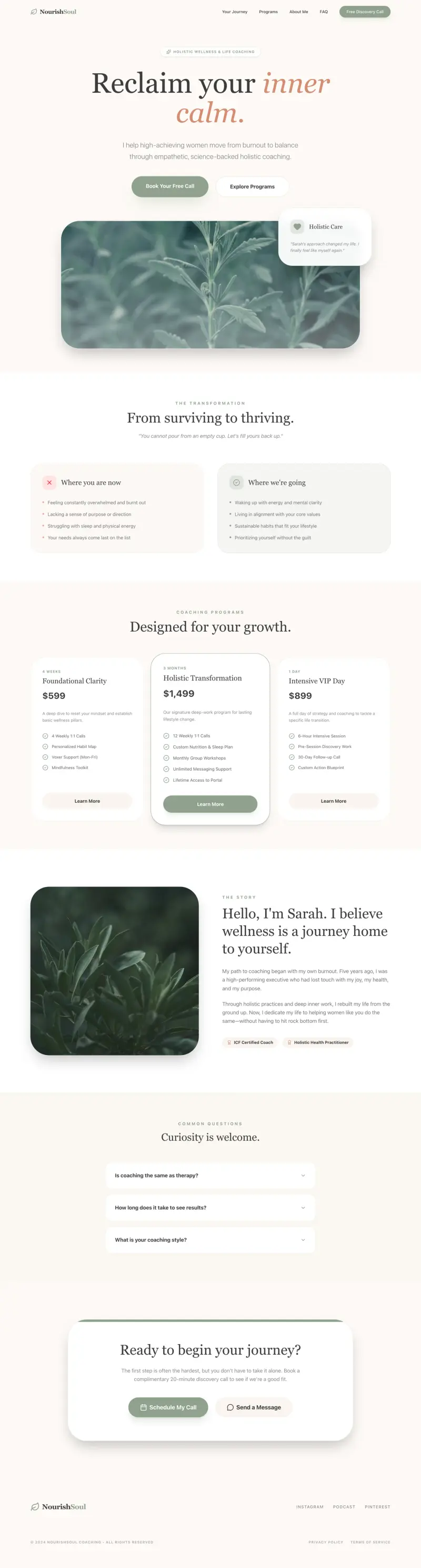 Life Coach Website Builder, built with Looops