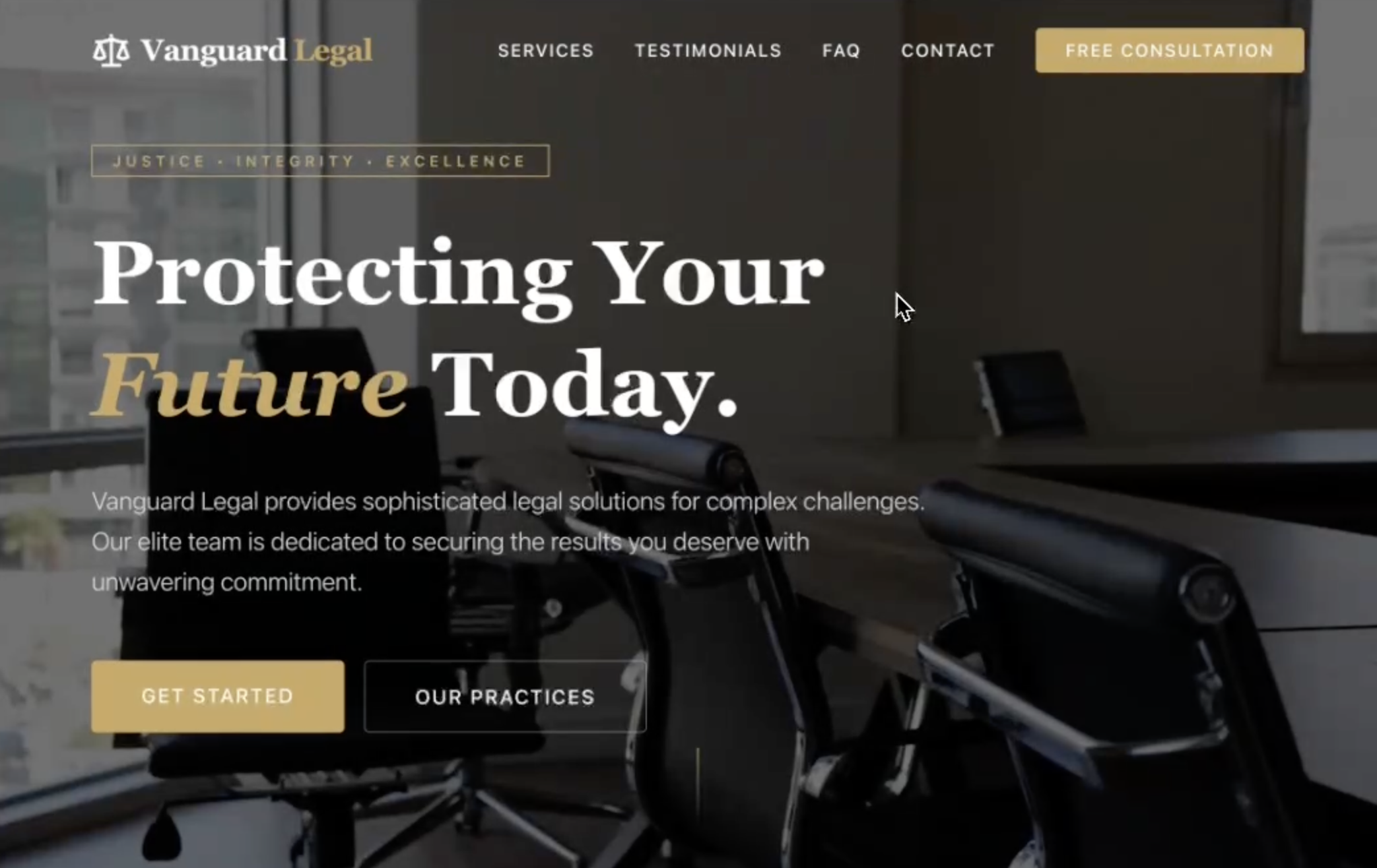 A law firm website built with Looops