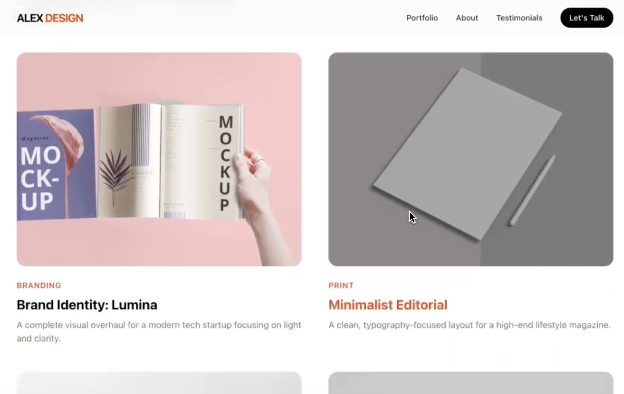 A portfolio website built with Looops