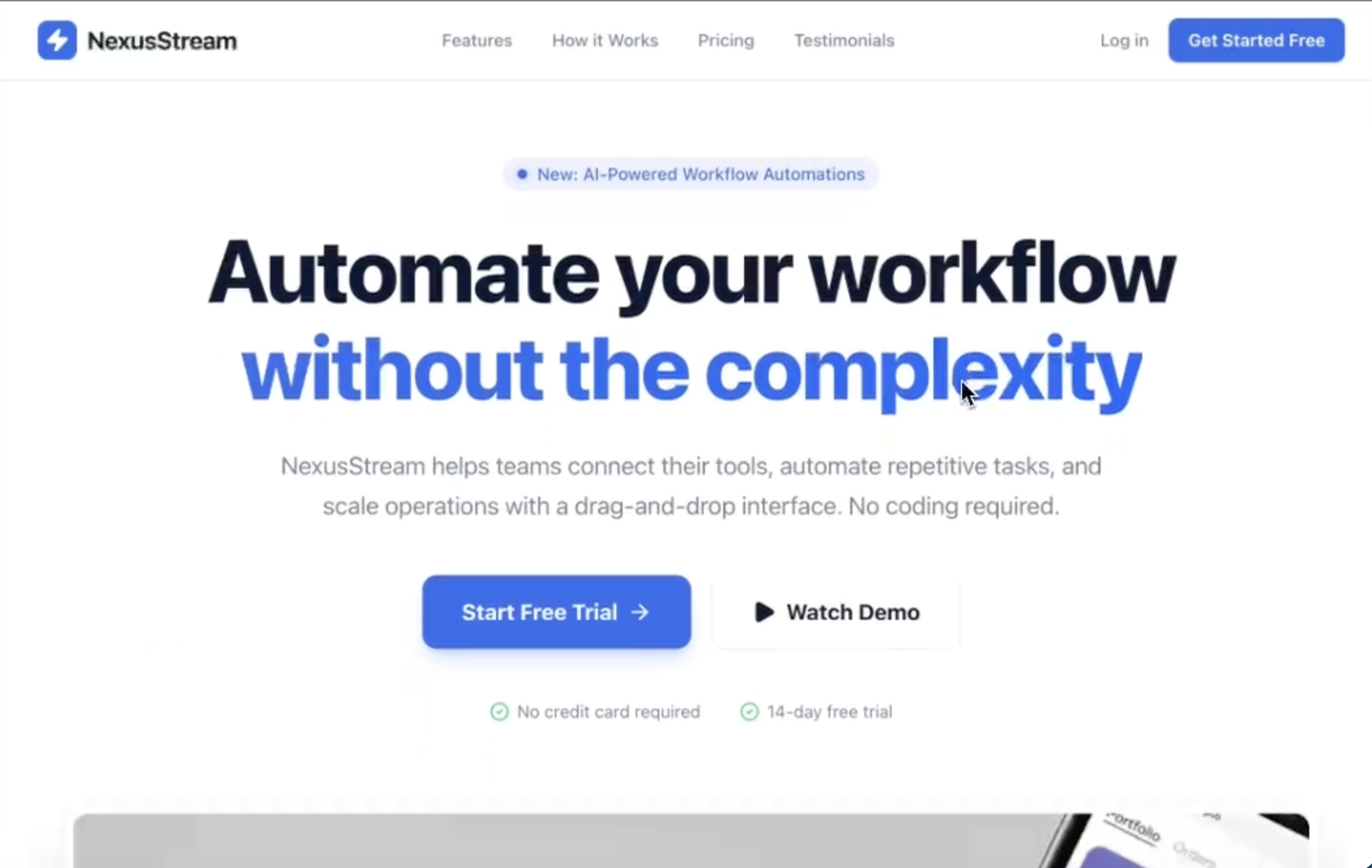 A clean SaaS landing page built with Looops