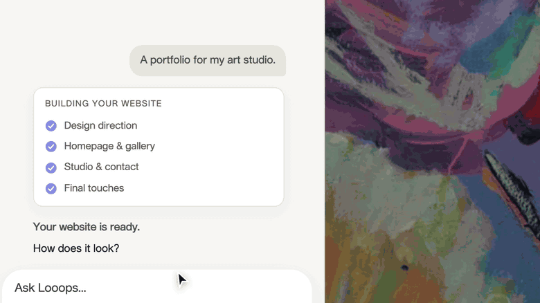 Selecting a button on a live site preview and typing an instruction to change it